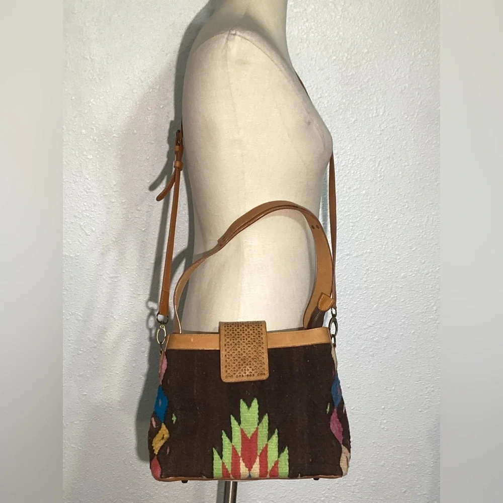 Stylish Tan and Multicolor Women's Bag